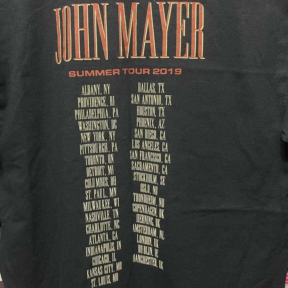 John Mayer Summer tour 2019 concert front back graphic band rock country T-shirt - Picture 5 of 5